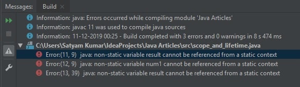 Accessing variables outside the scope