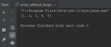 How an Array without using Loops in Java? - Learning